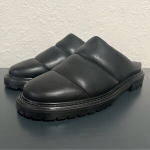 STAUD Black Astro Quilted Vegan Leather Mules Size 35 5